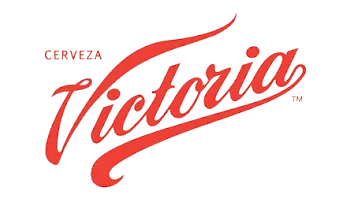 Red Victoria cerveza logo on a white background