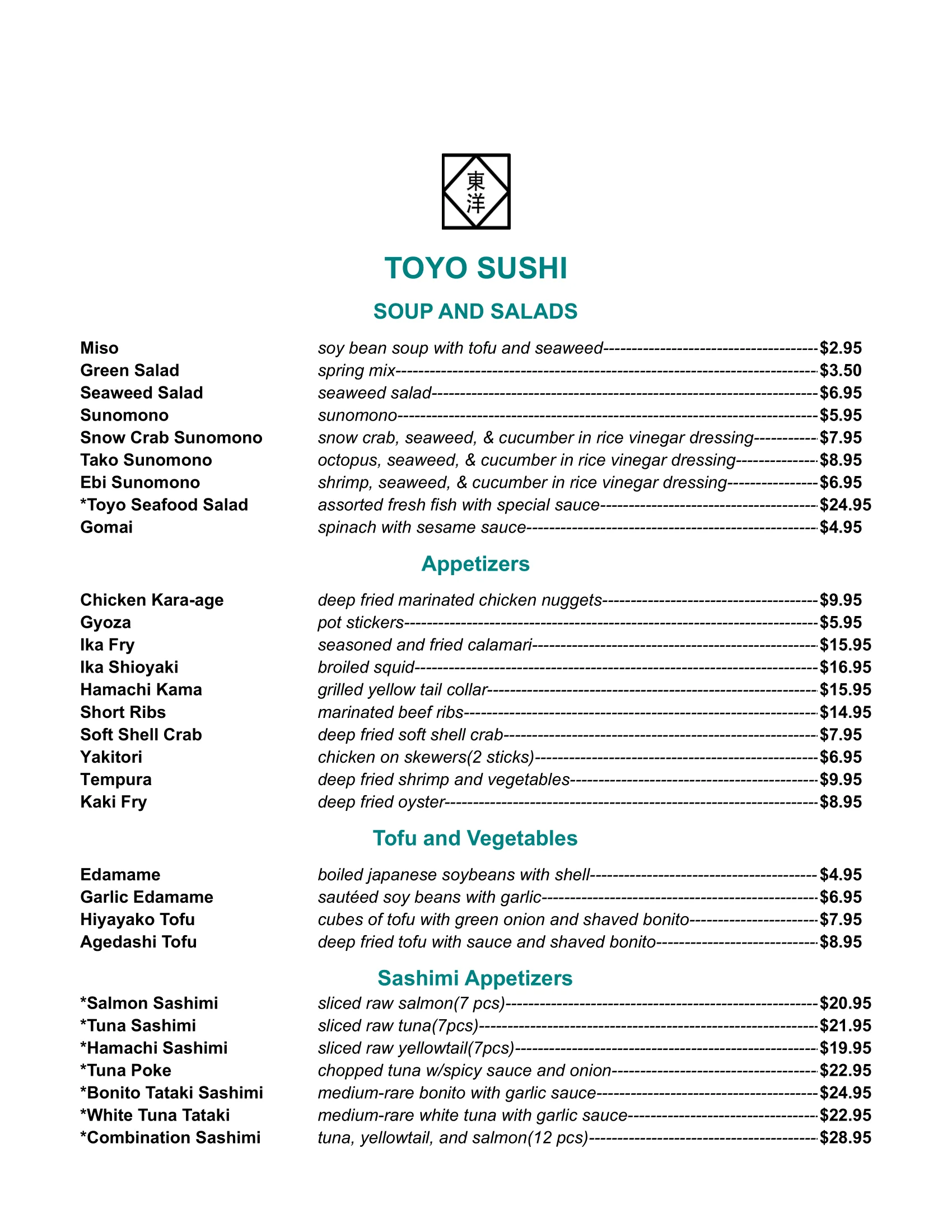 Dinner Menu Dinner Menu