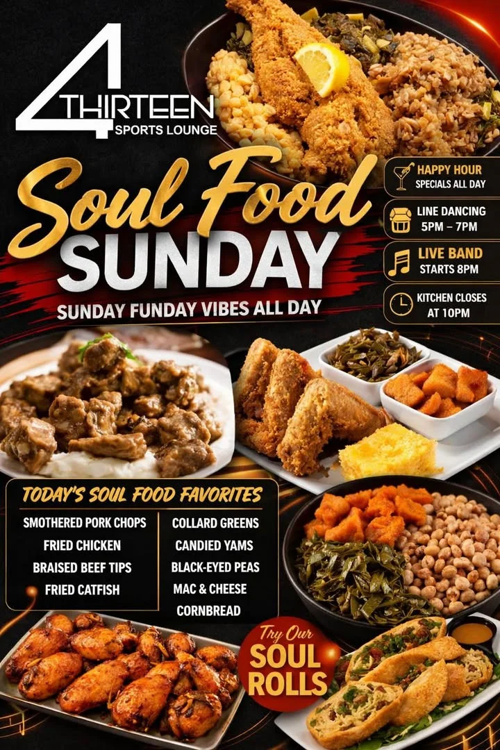 Soul food platter featuring fried chicken and collard greens