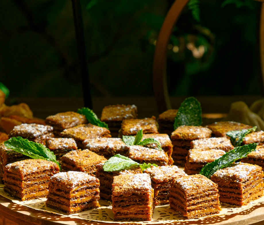 A beautifully arranged plate of gourmet food with vibrant colors.