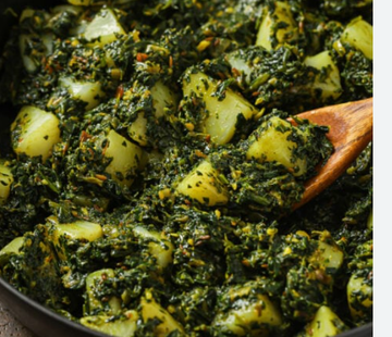 Lehsooni Aloo Palak