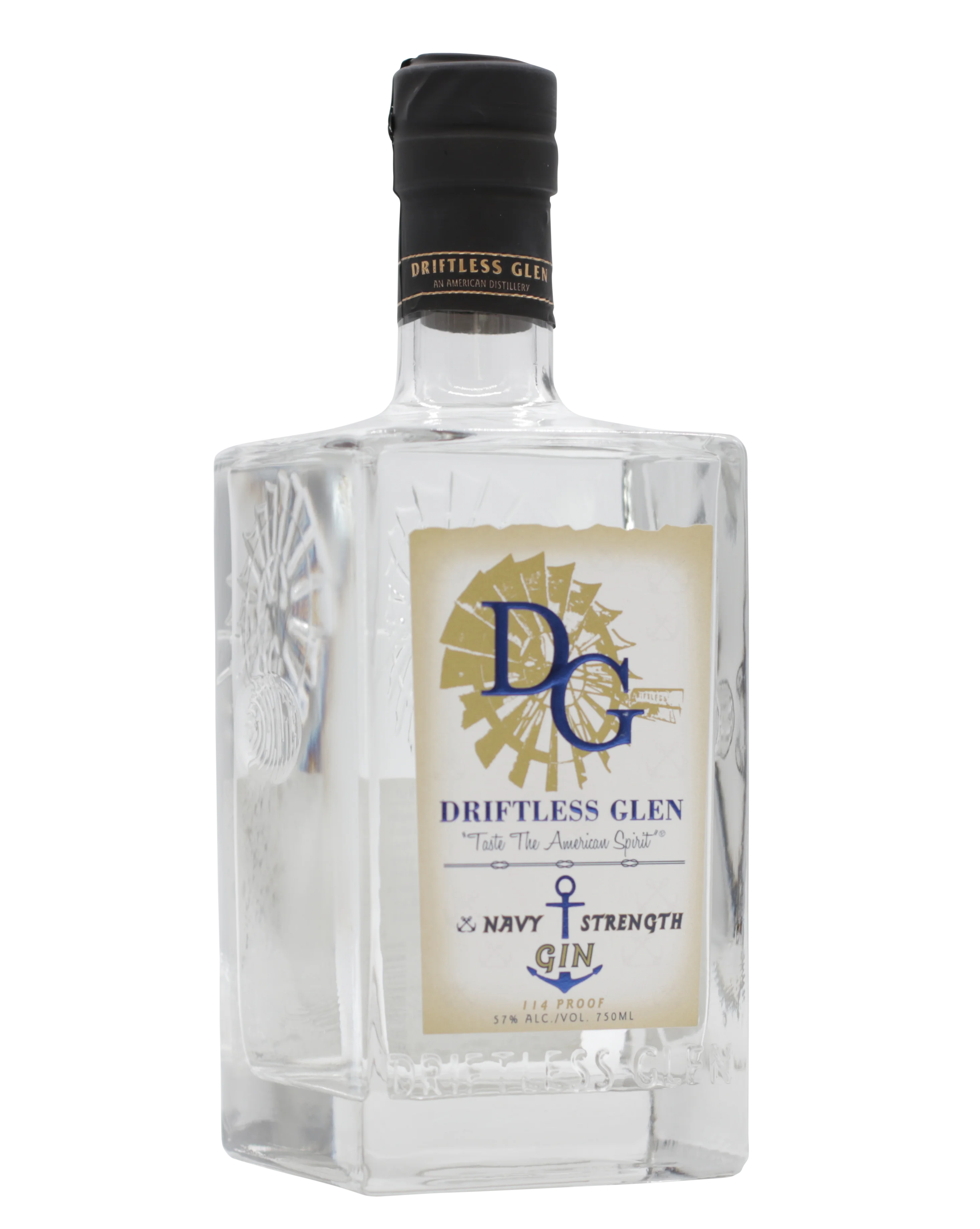 A bottle of Navy Strength Gin
