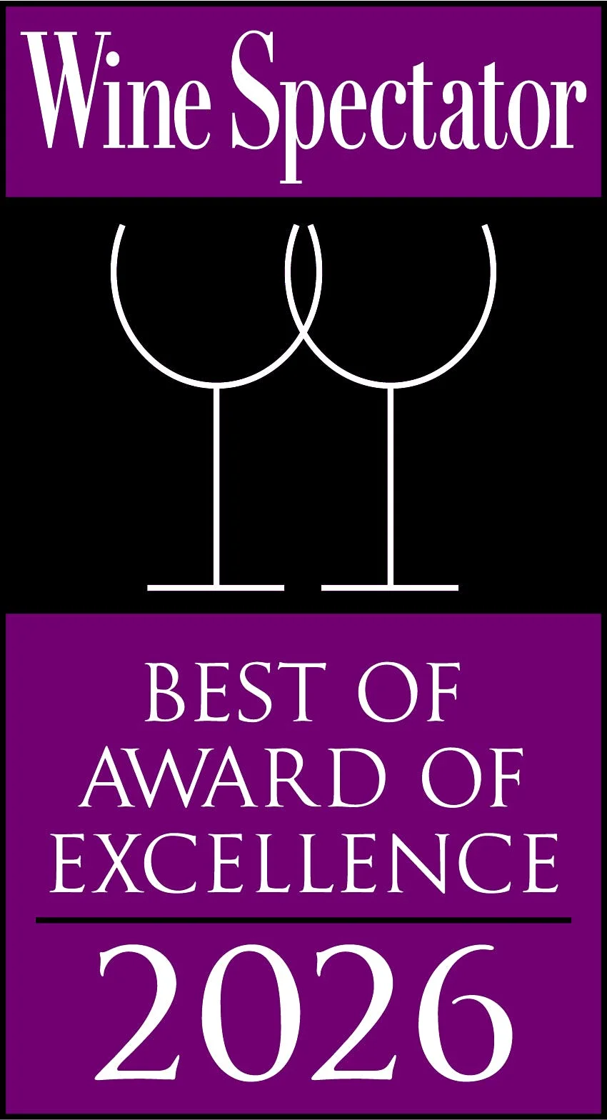 Wine Spectator Best of Award of Excellence 2026 certificate for Casa Juancho, displaying the Wine Spectator logo above a twin-wine-glass emblem commonly used for the Best of Excellence tier.