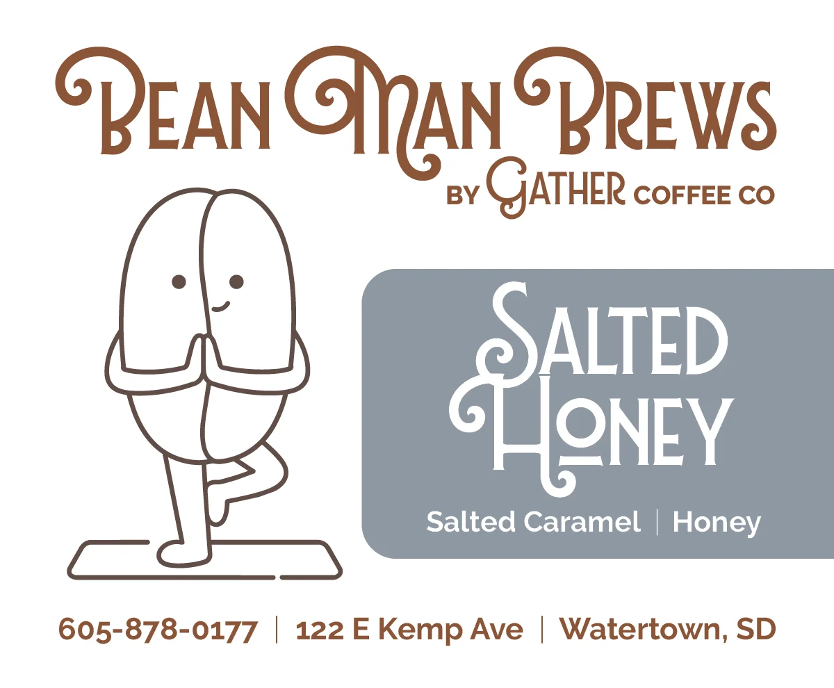Logo for Bean Man Brews featuring Salted Honey coffee drink