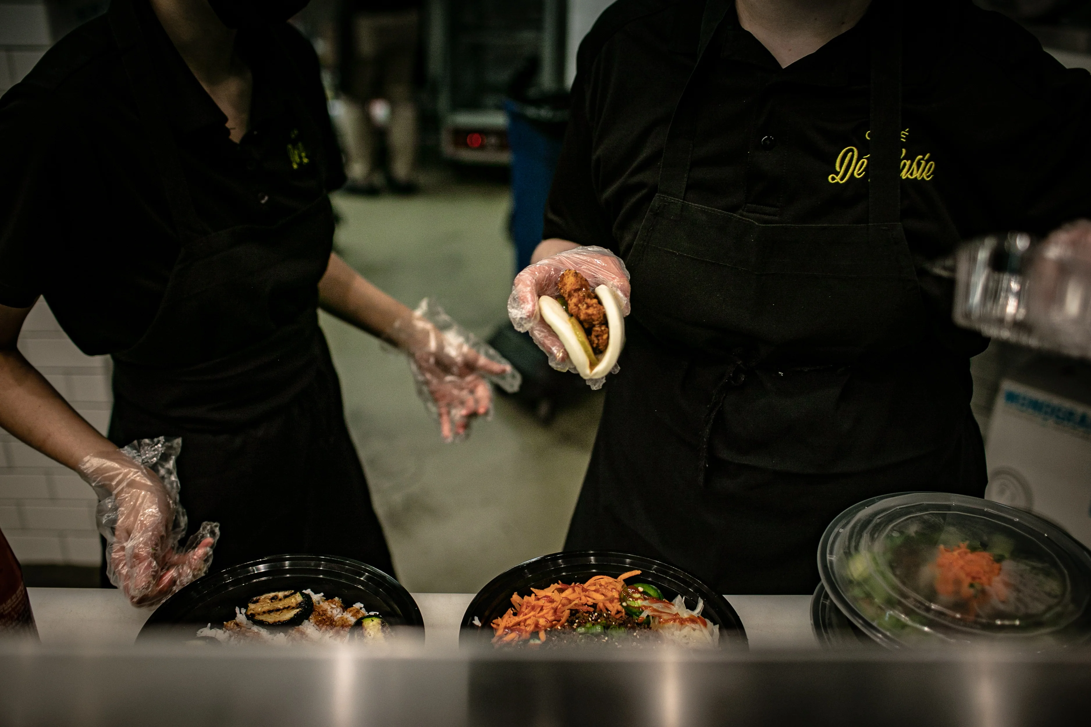 Team Members preparing an order.