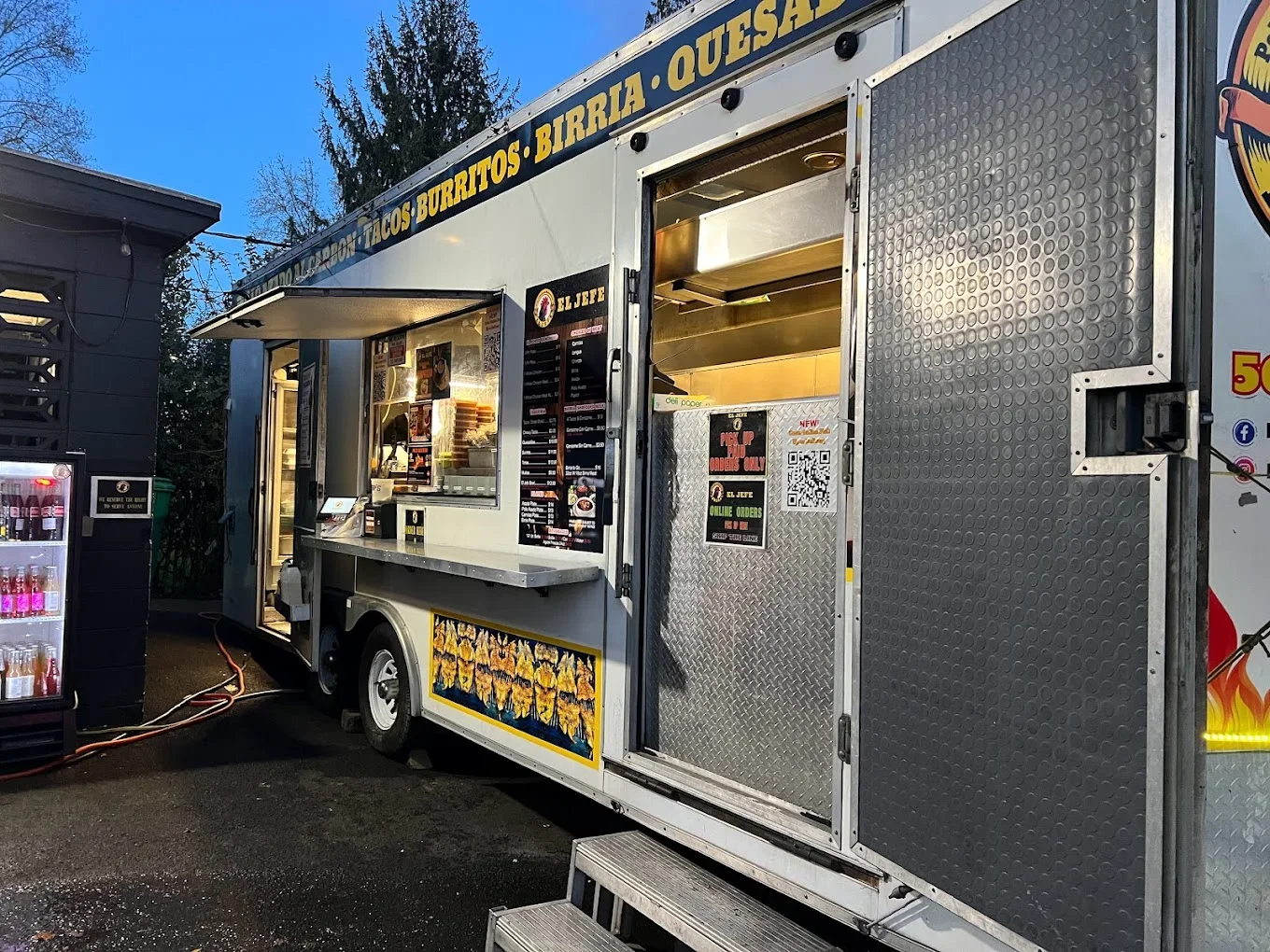 Food truck serving authentic Mexican tacos and burritos