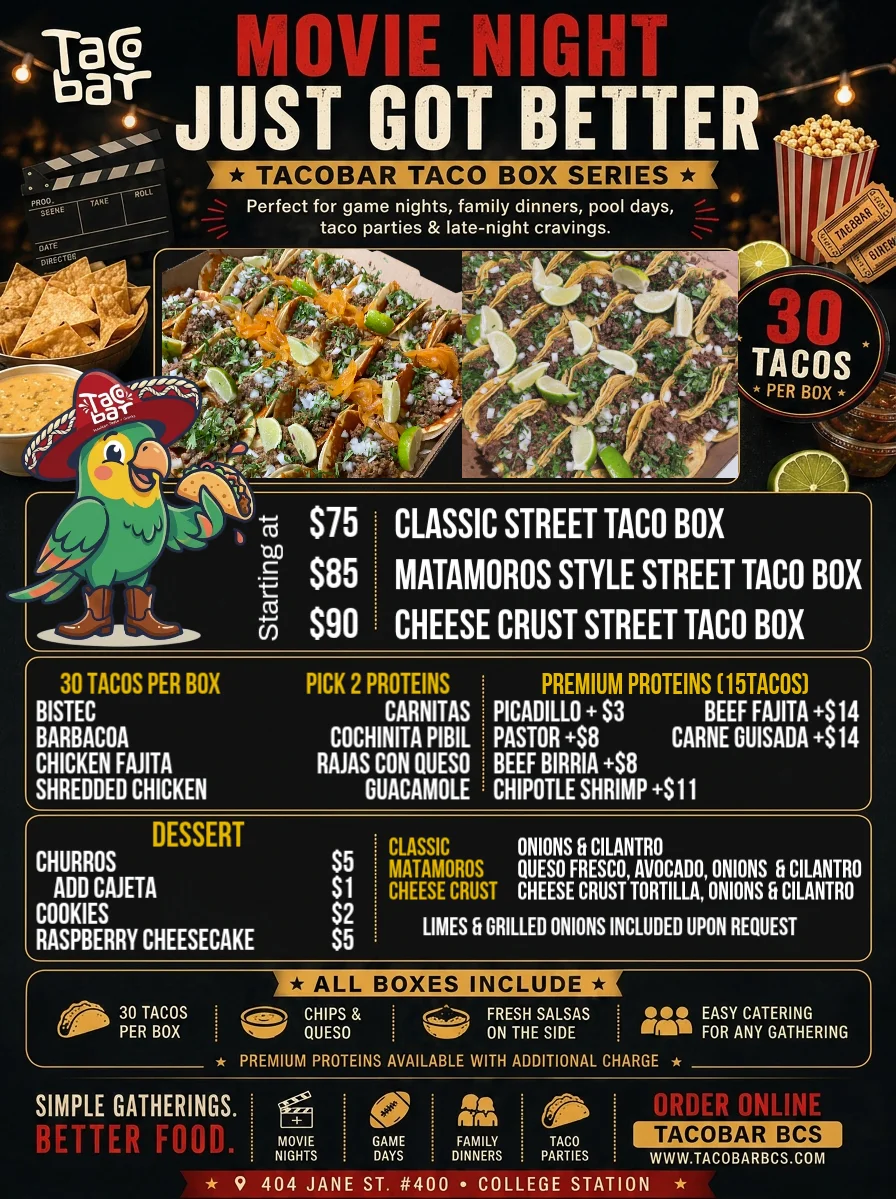 Celebratory banner for Tacobar's 10th anniversary event