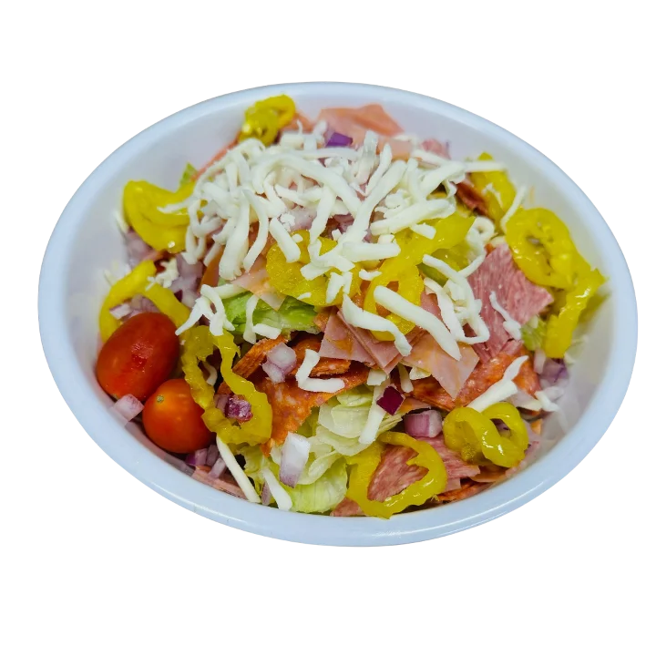 Best Salad in Gahanna, OH. This Antipasto Salad has lettuce, cheese, ham, salami, banana pepper and tomato