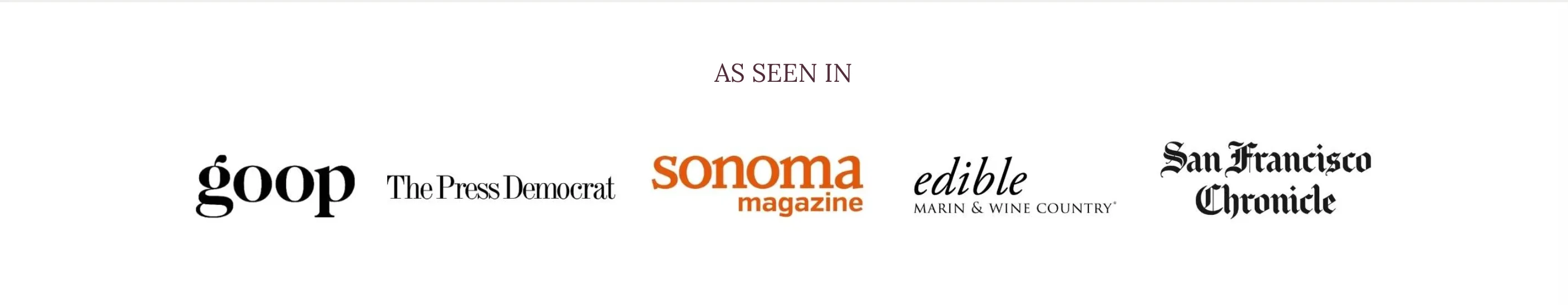 Logos of media outlets featuring the restaurant