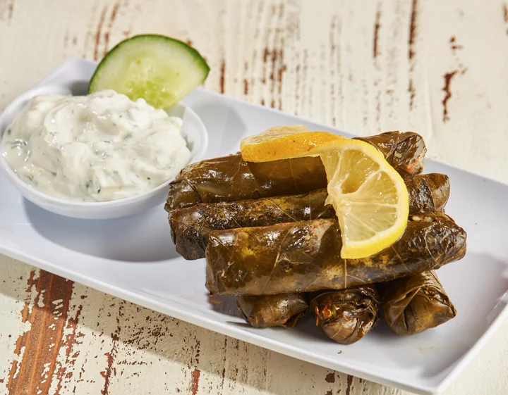 Vegetarian Grape Leaves Veggie at Sufrat Mediterranean Grill