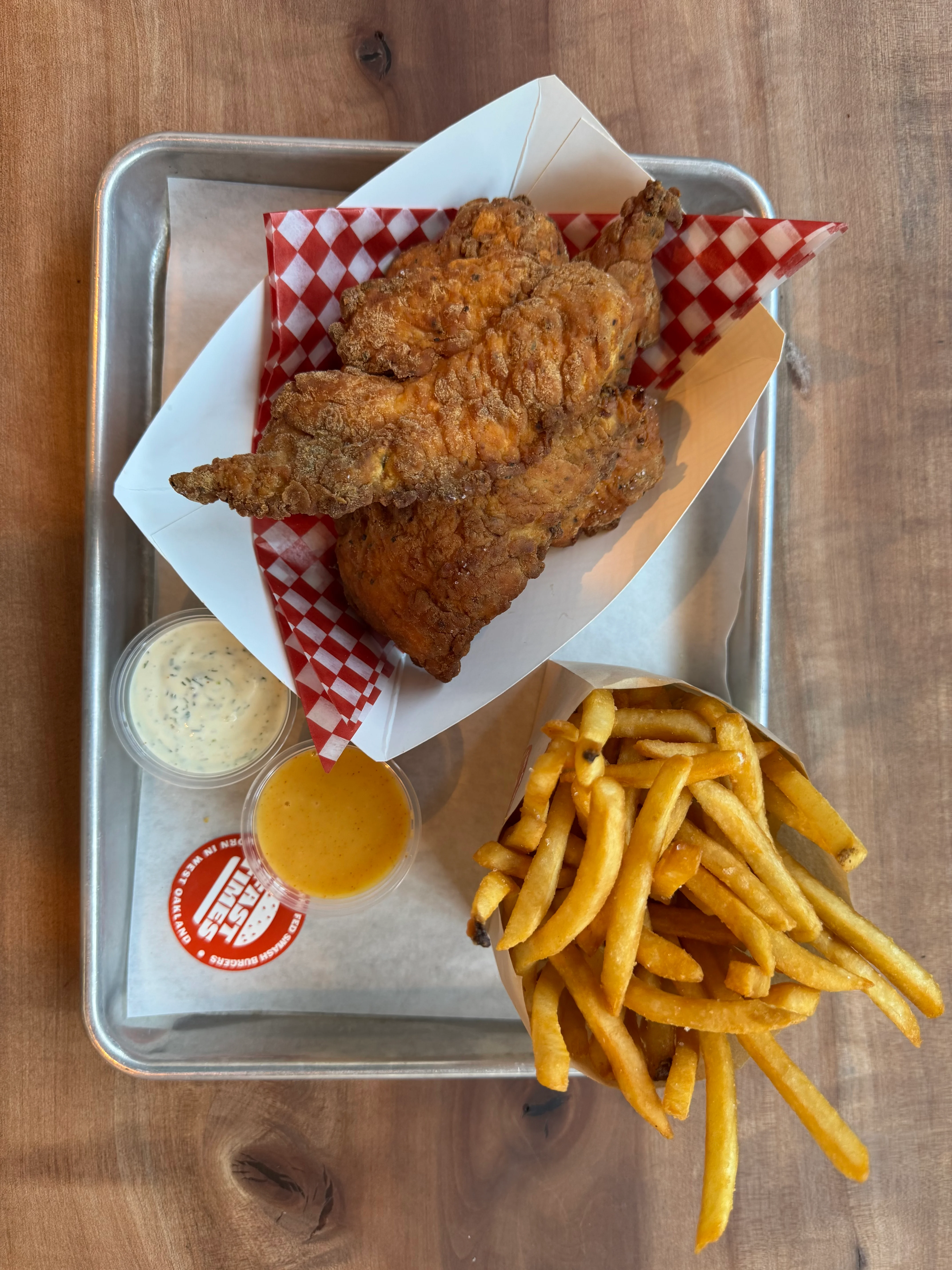 Southern fried chicken tenders with fries