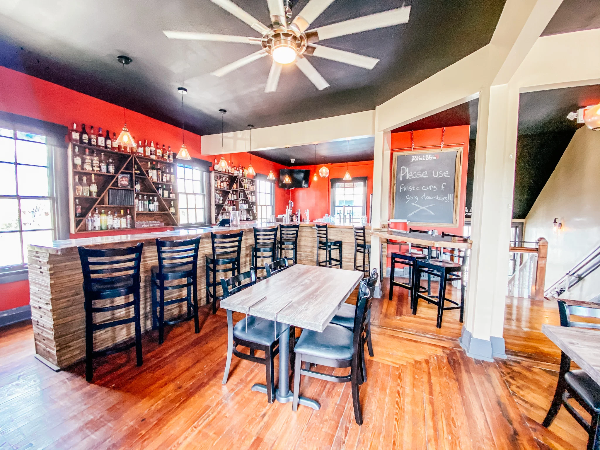 Private event space with bar at Parlour Pizza in Jeffersonville, IN 