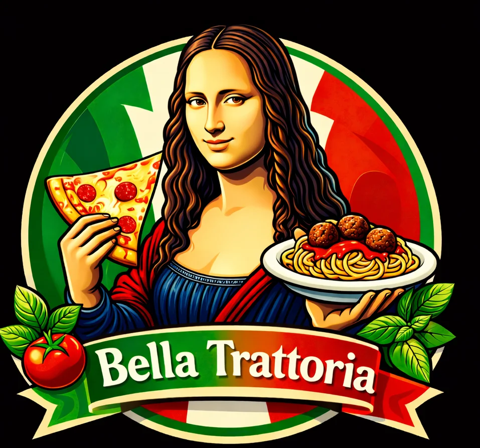 Bella Trattoria logo featuring elegant typography and design.