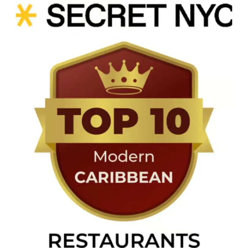 Top 10 Modern Caribbean Restaurants badge from Secret NYC