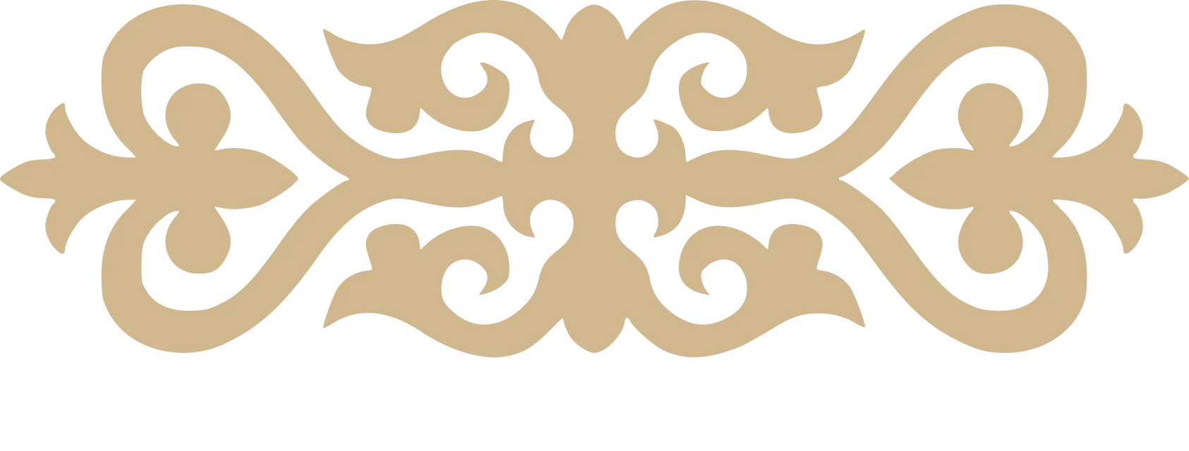 Elegant decorative flourish design in beige