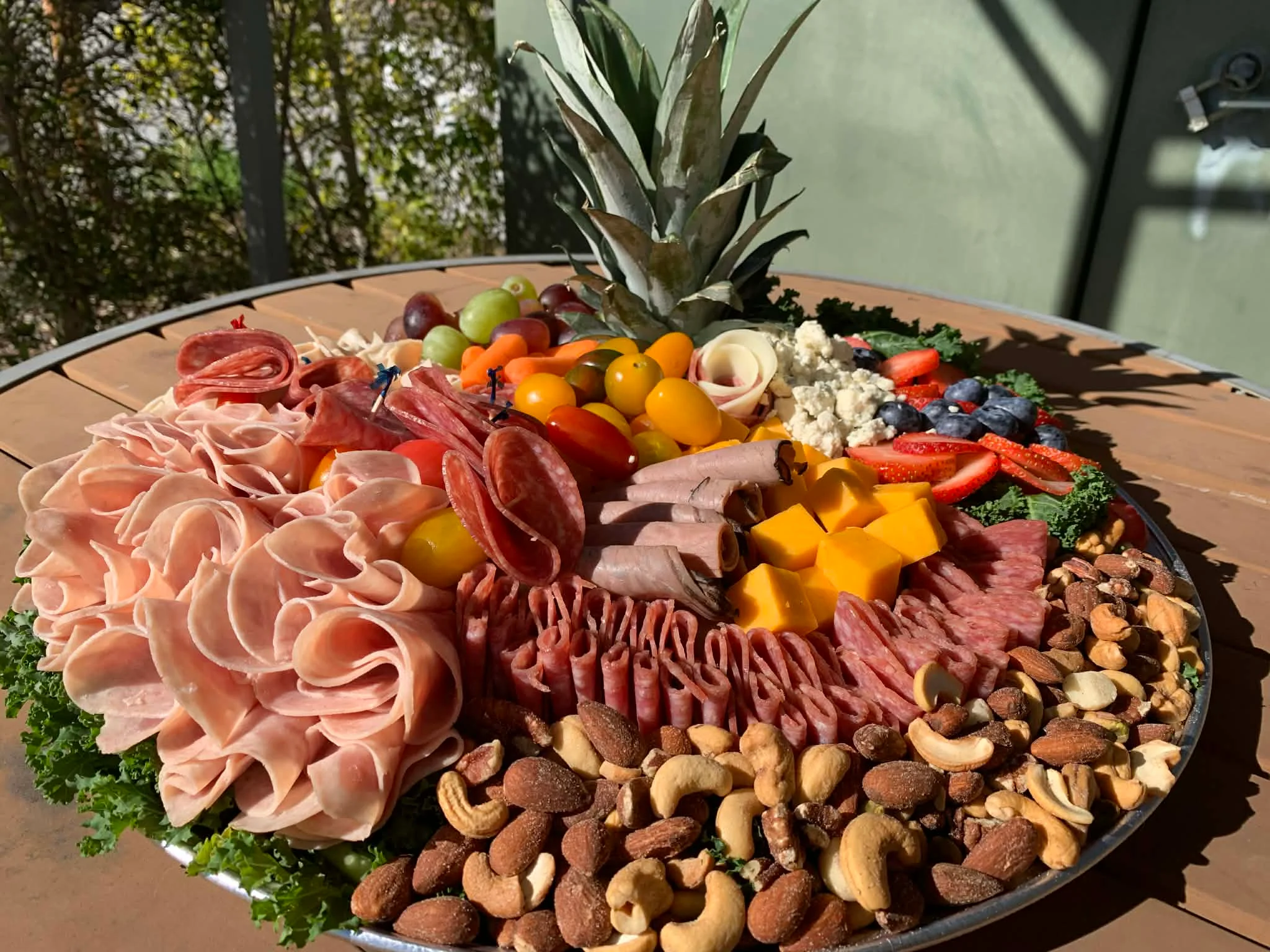 Artisan charcuterie board with assorted meats and cheeses