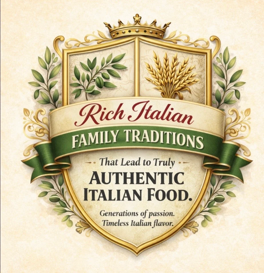 Emblem representing authentic Italian family traditions in cuisine