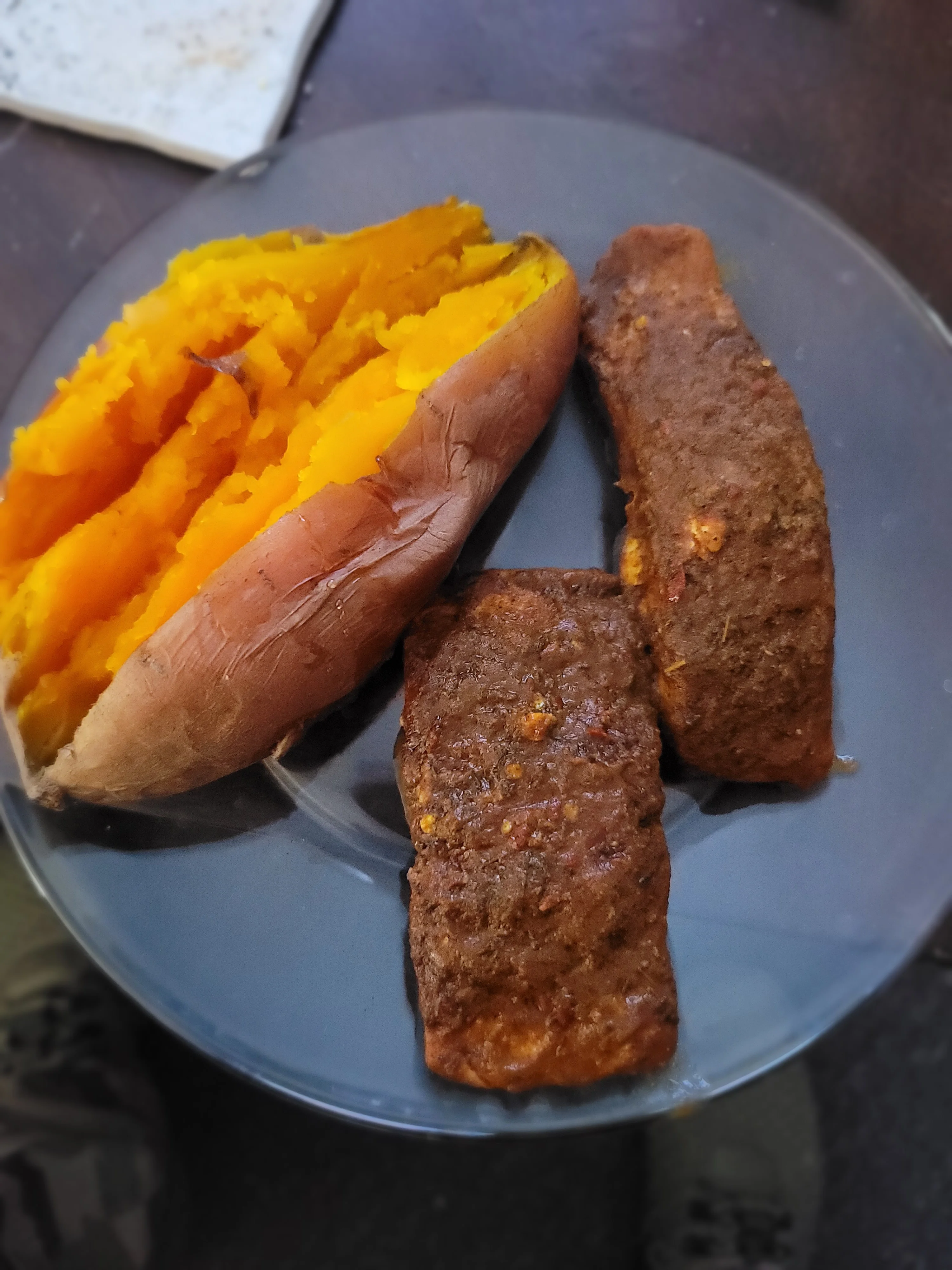 A beautifully arranged plate of gourmet food with vibrant colors.