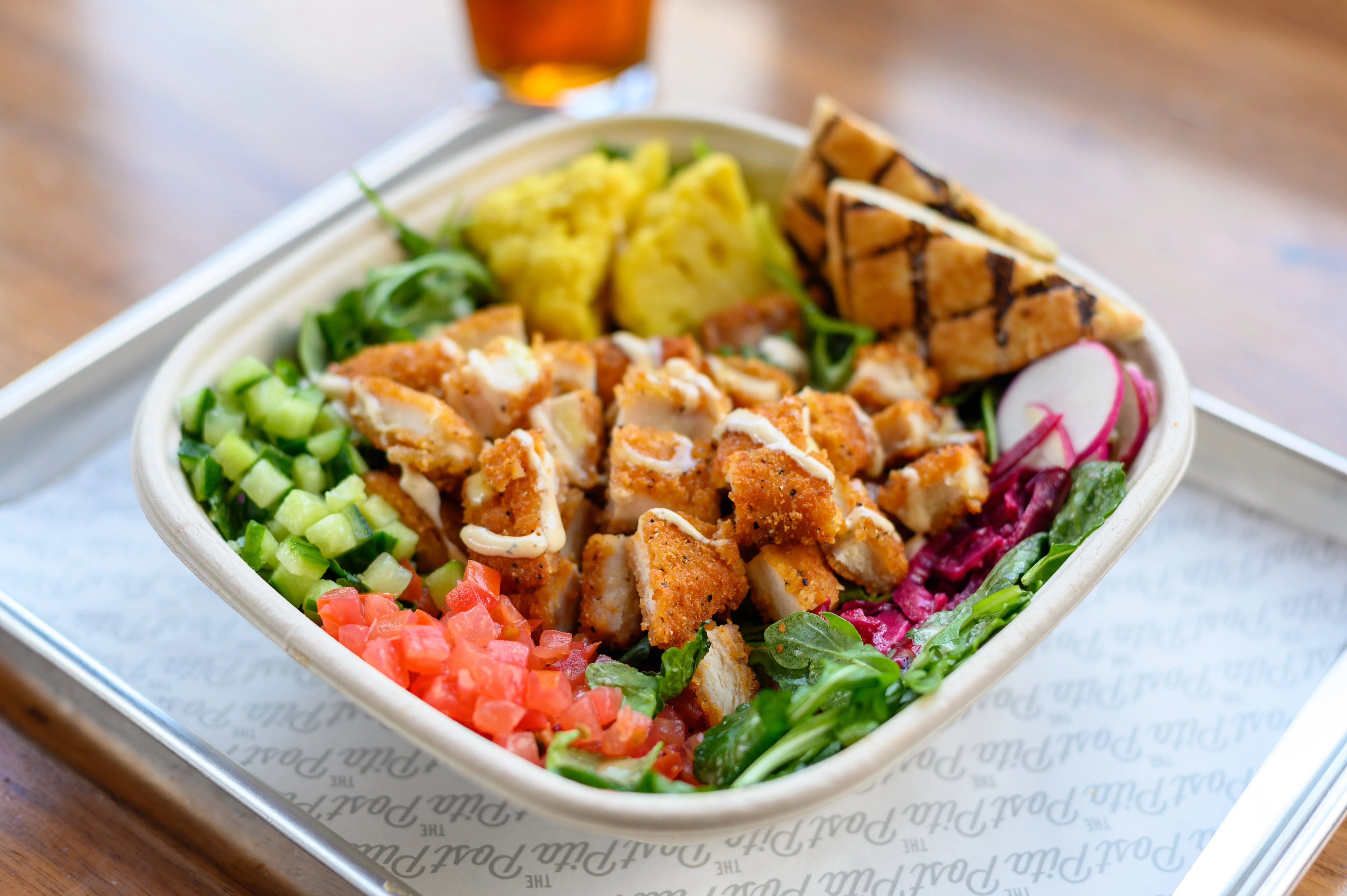 A delicious chicken salad from the Pita Post