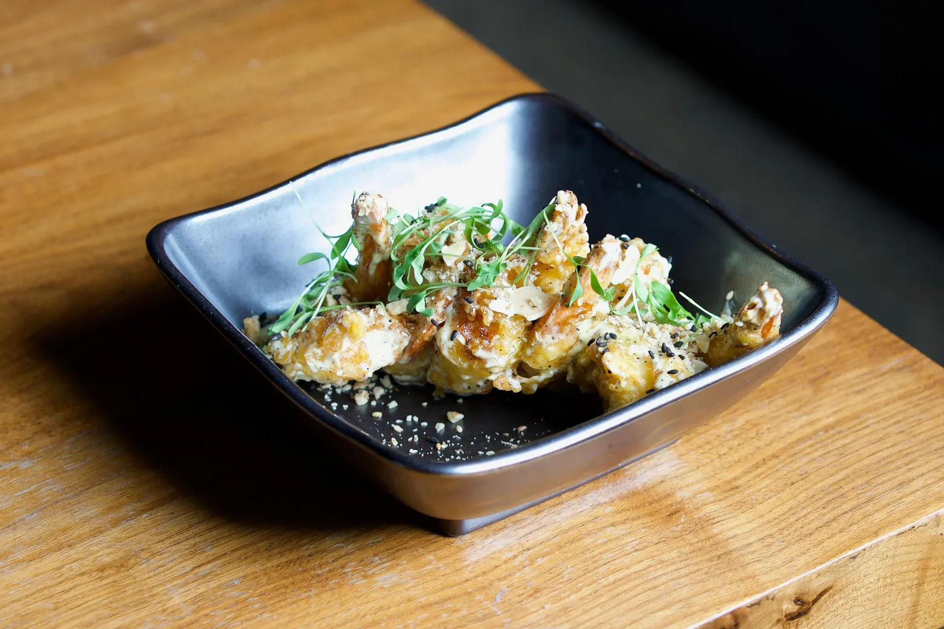 Crispy Korean fried chicken with sesame and herbs