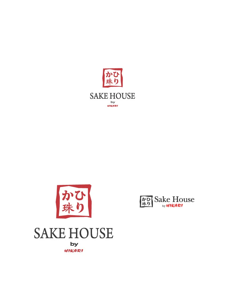Logo design for Sake House by Hikari, featuring Japanese characters