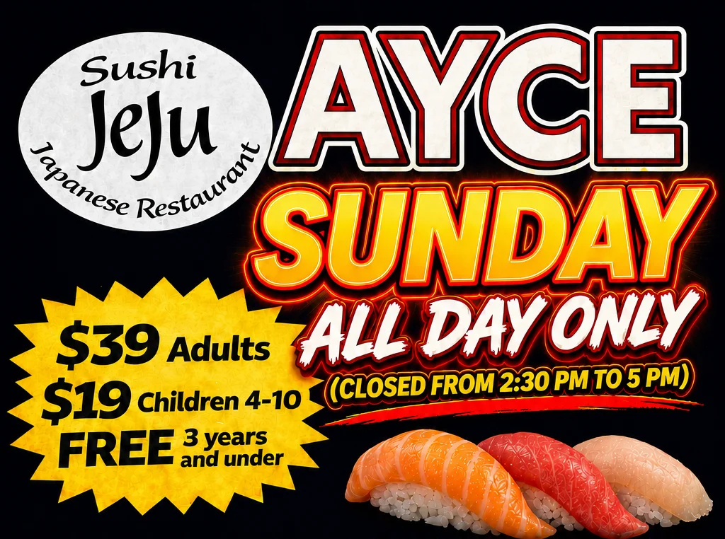 All-you-can-eat sushi promotion at a Japanese restaurant