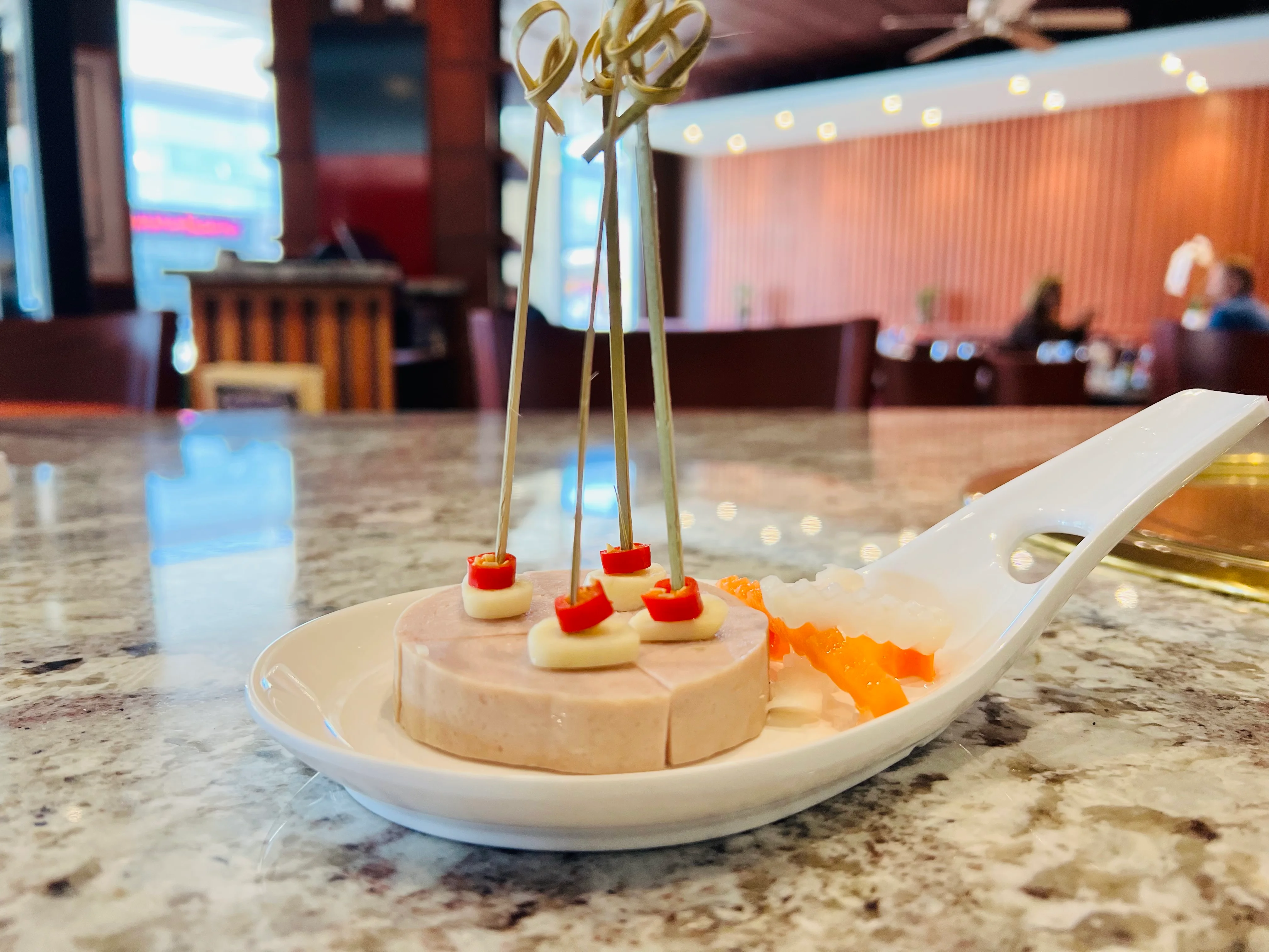 Elegant Asian appetizer with decorative presentation