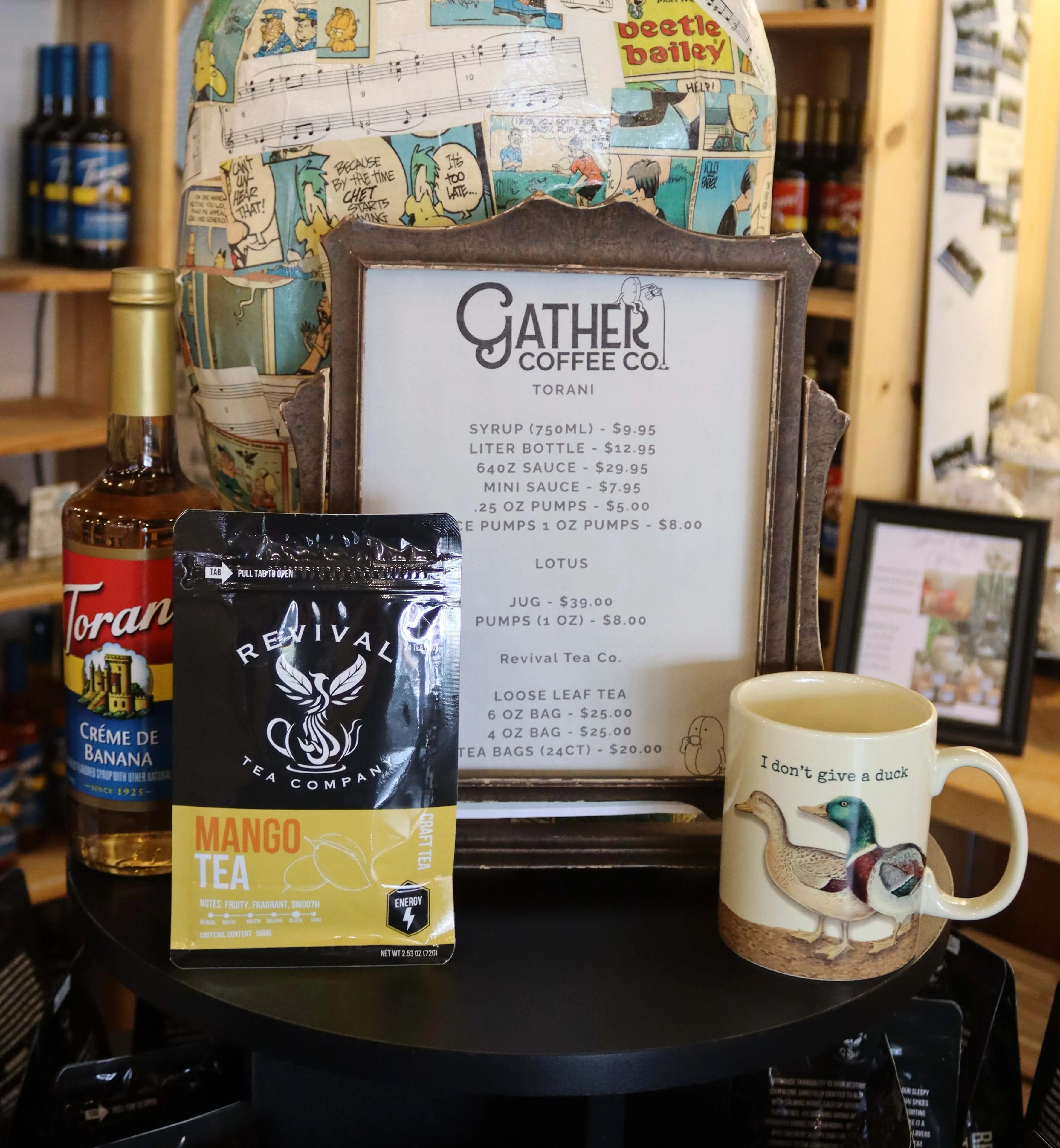 Charming retail space with vintage decor and local products