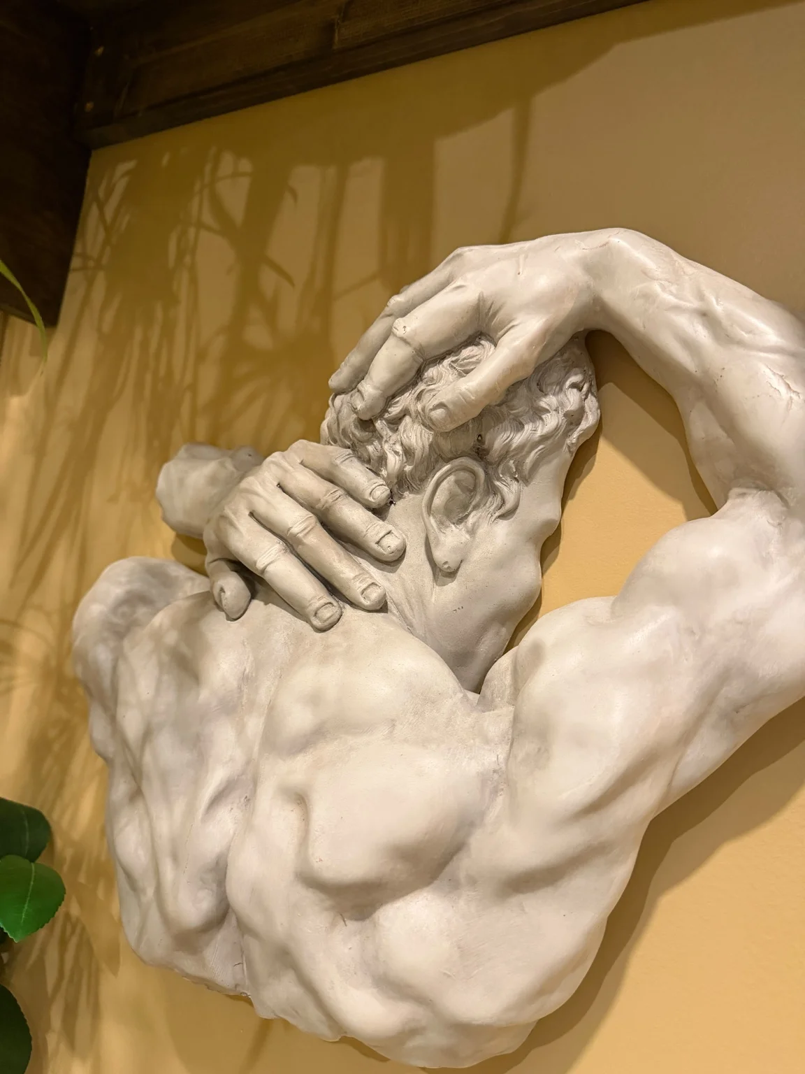 Classical sculptural wall relief at Villa Italiana