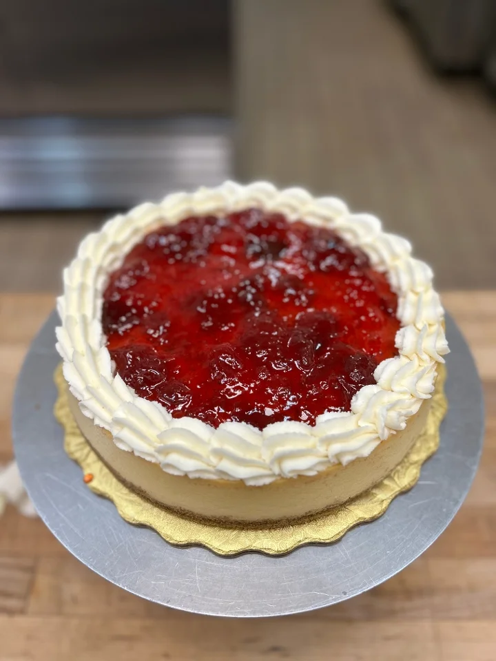Strawberry Preserve Topped Cheesecake
