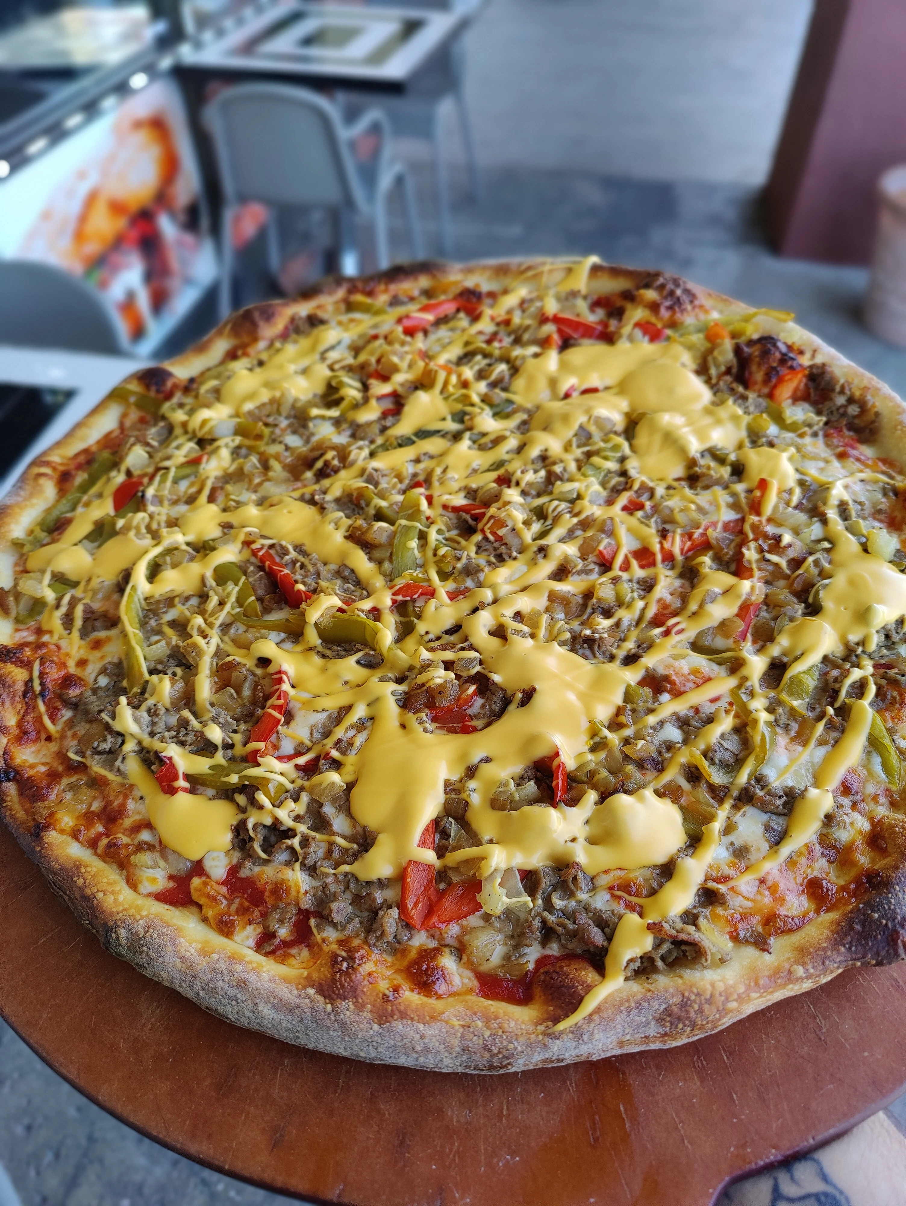 A specialty pizza from Lucino's pizza