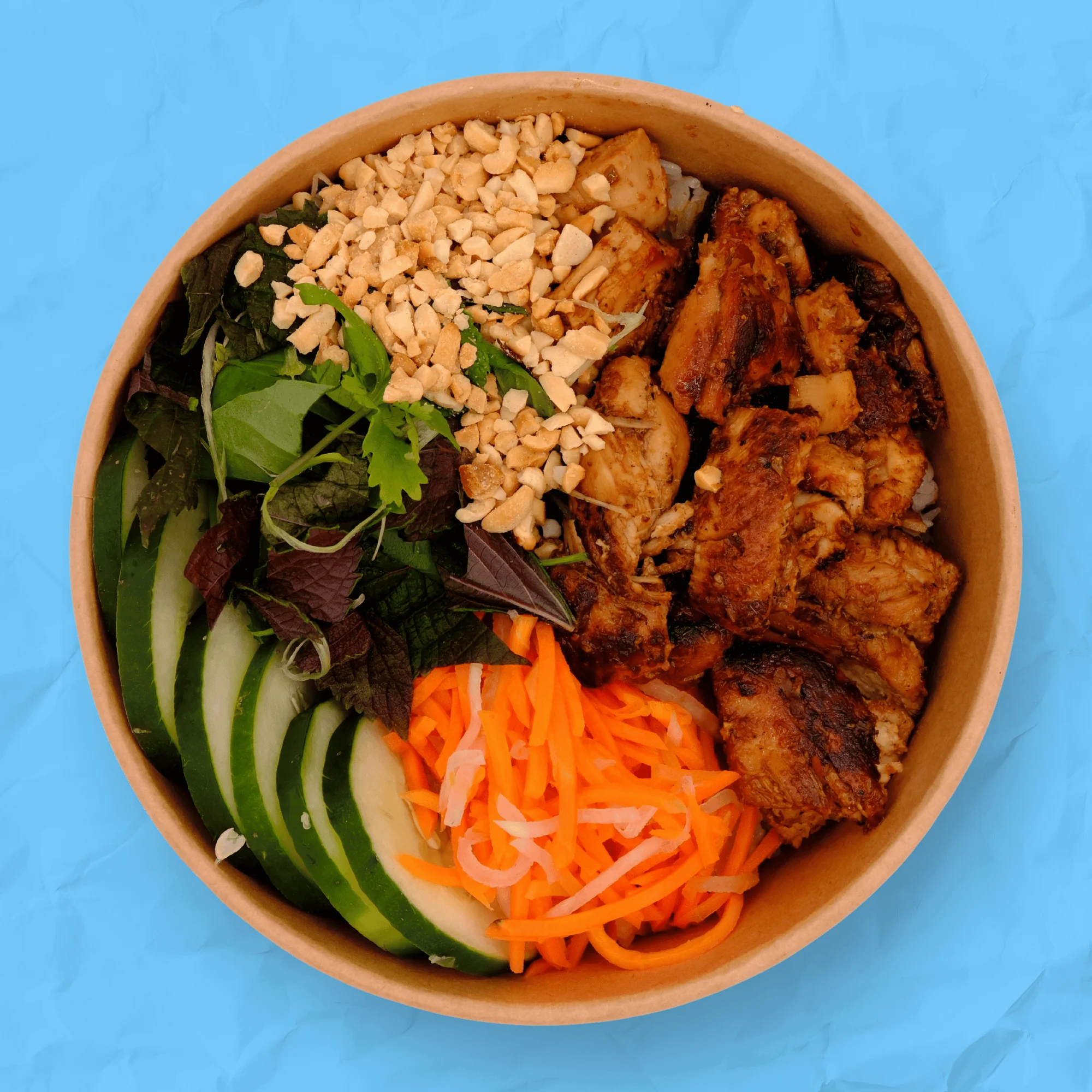 Vietnamese grilled chicken rice bowl