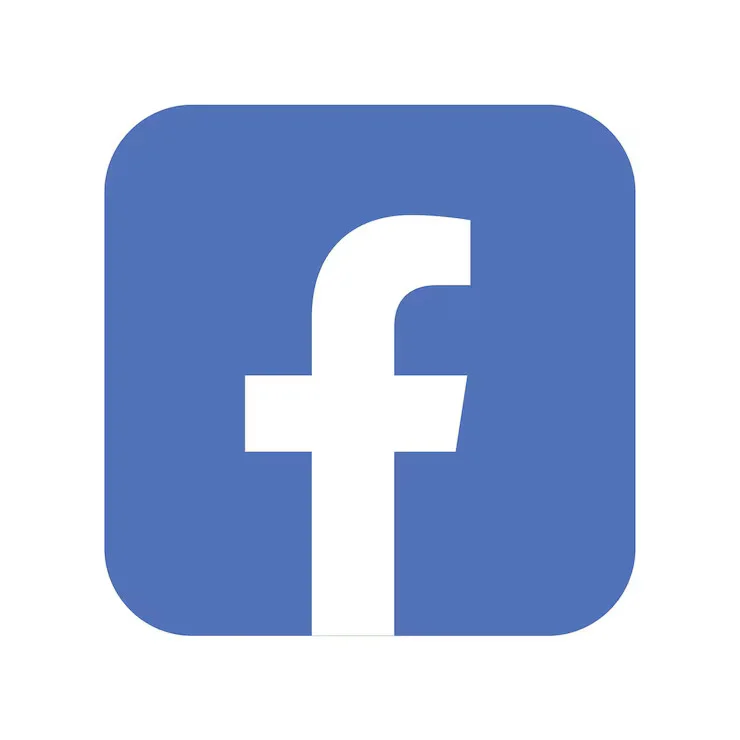 Blue social media logo icon on a white background