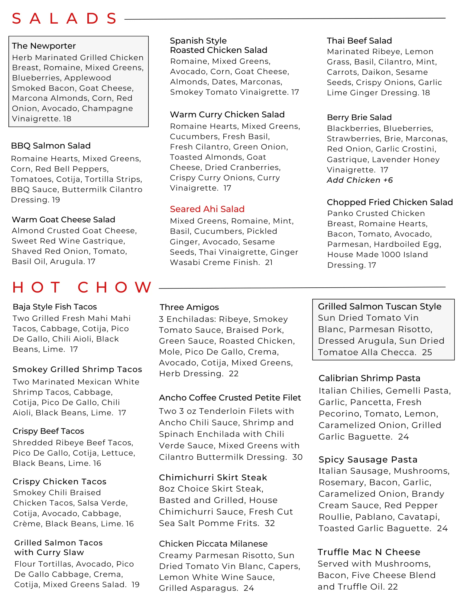 Variety of fresh salads and hot dishes in a vibrant restaurant setting