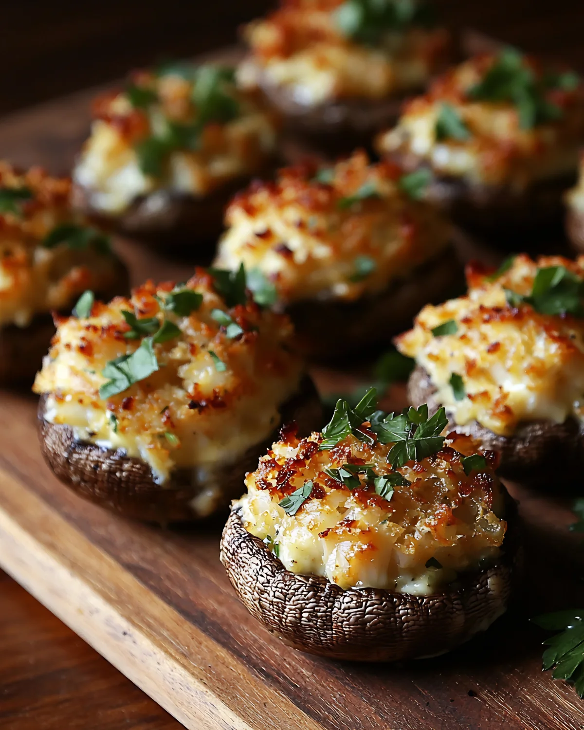 Stuffed mushrooms with creamy filling, a popular appetizer