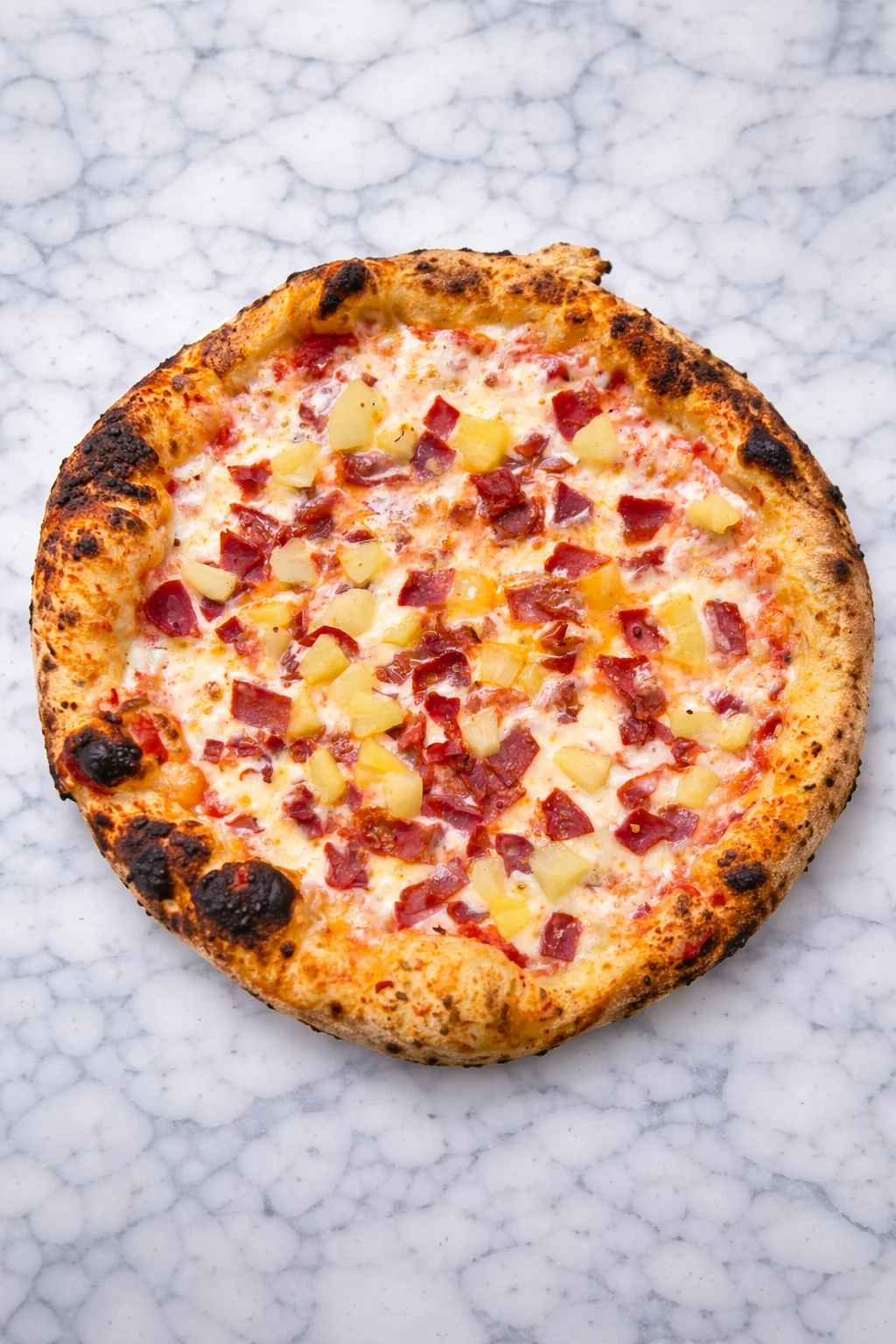 Hawaiian pizza with ham and pineapple