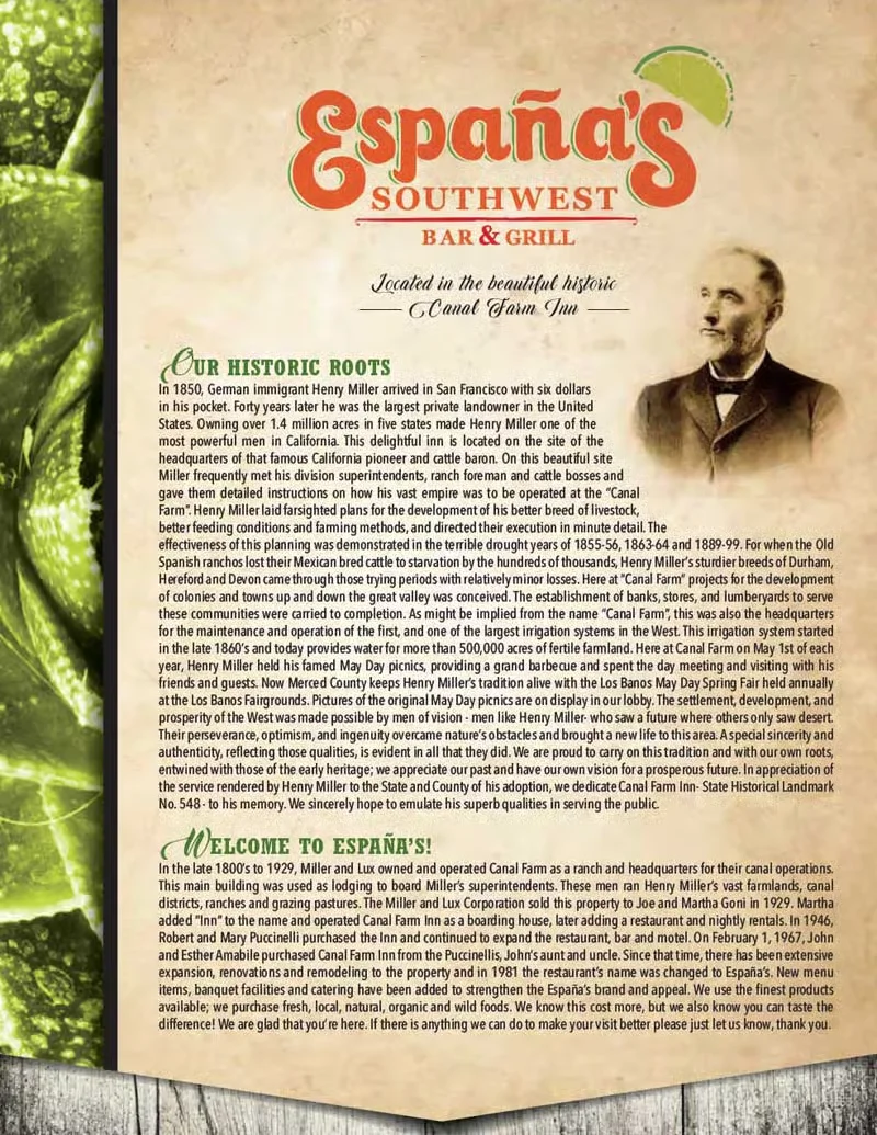España's Southwest bar & grill historical document