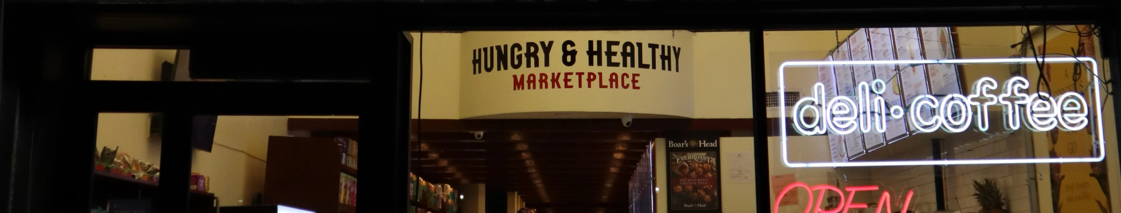 Hungry & Healthy Marketplace in NYC’s Upper West Side – 24/7 deli, coffee, sandwiches, juice bar, groceries. Fresh food options for health-conscious customers.