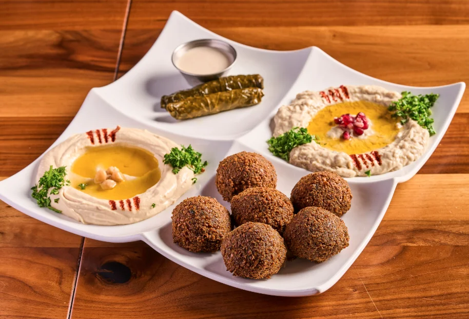 Veggie Sampler served at Sufrat Mediterranean Grill.