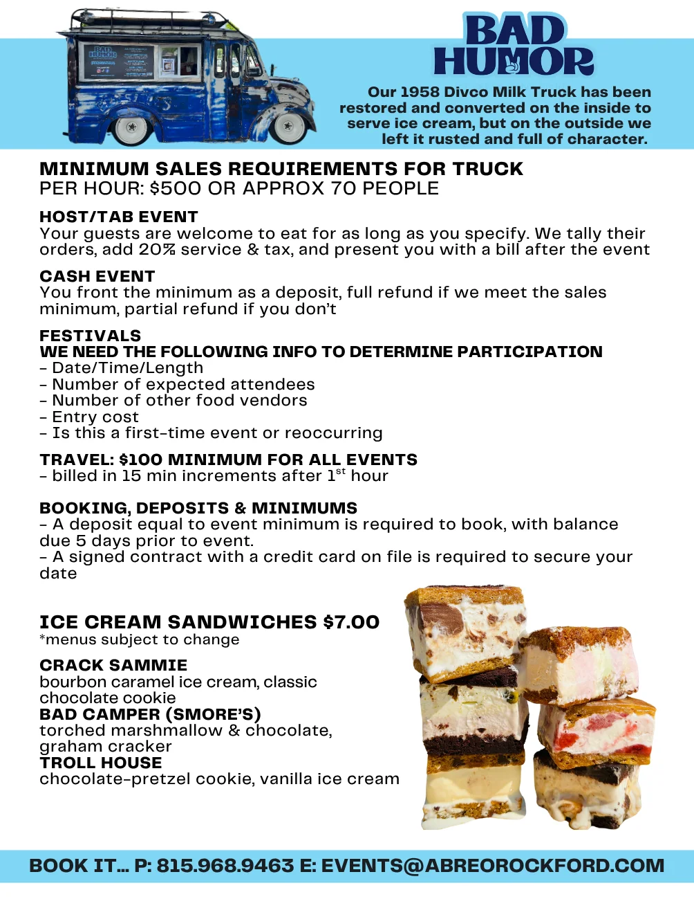 Vintage ice cream truck offering unique ice cream sandwiches