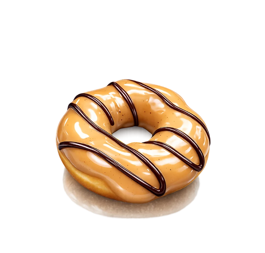 Vietnamese Iced Coffee mochi donut with coffee glaze, chocolate drizzle, and coffee crumble
