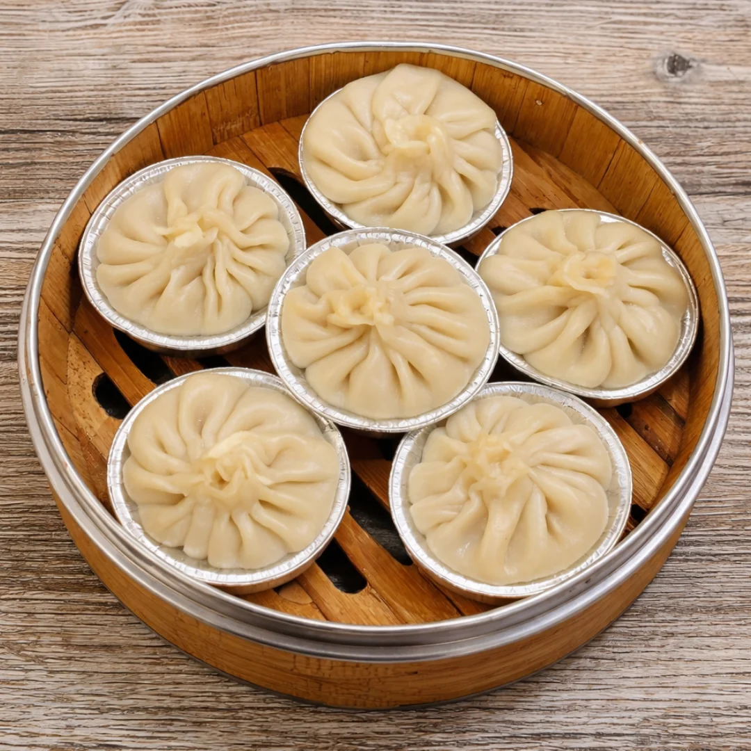 Delicious cheesy dumplings served on a crispy base with herbs.