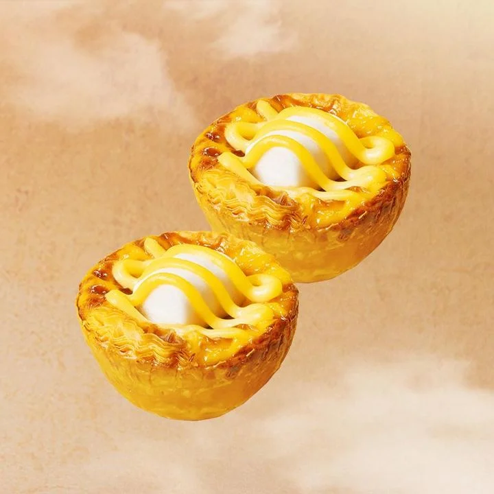 Delicious Portuguese pastel de nata with creamy custard
