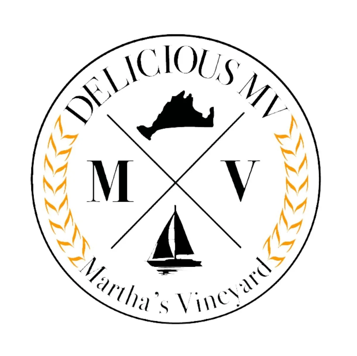 Logo of Delicious MV, a Martha's Vineyard culinary brand