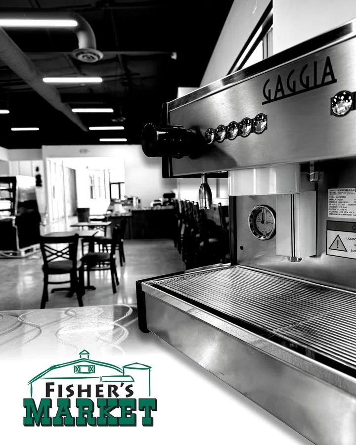 Modern coffee machine in a stylish café interior