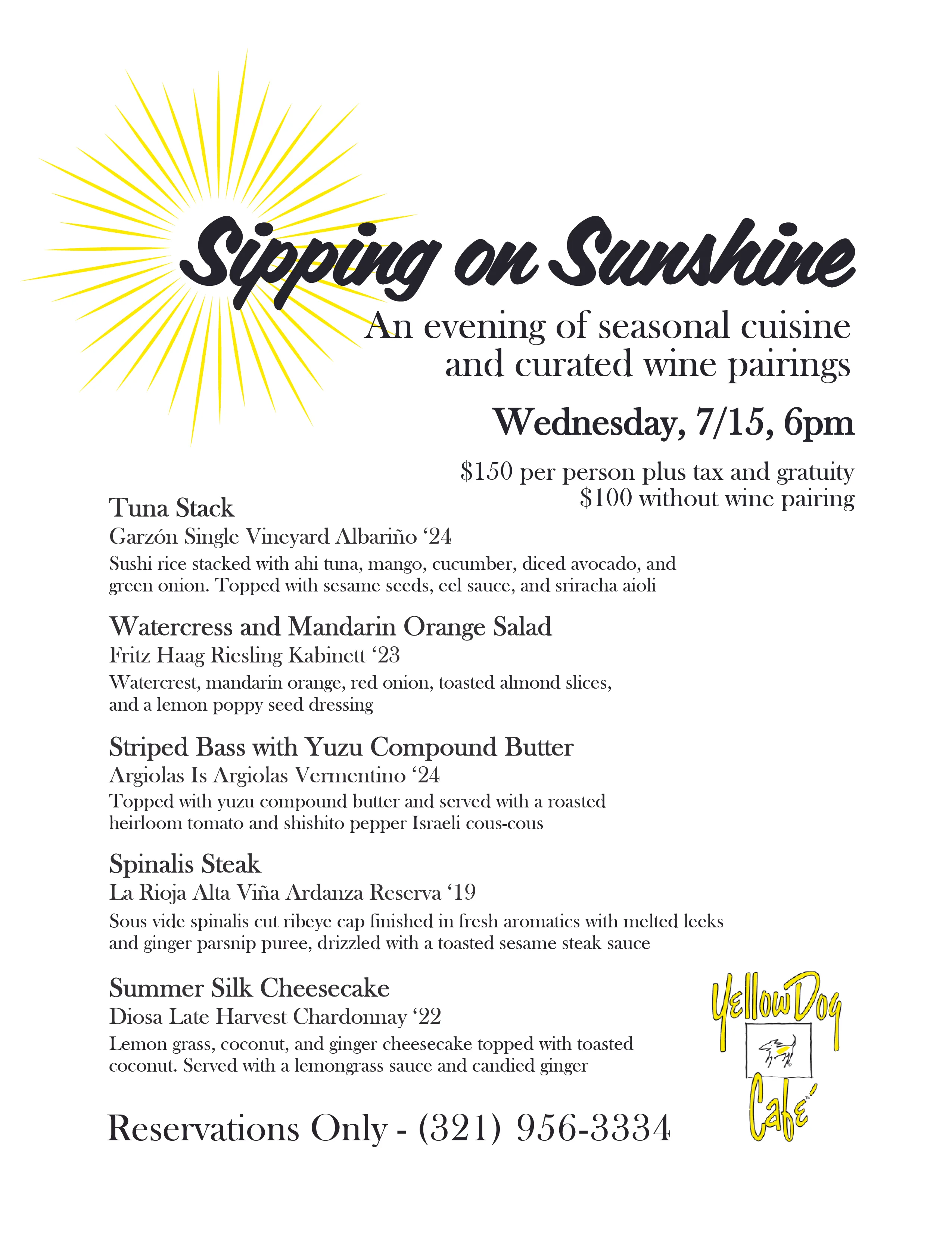 Seasonal seafood dinner event at a restaurant