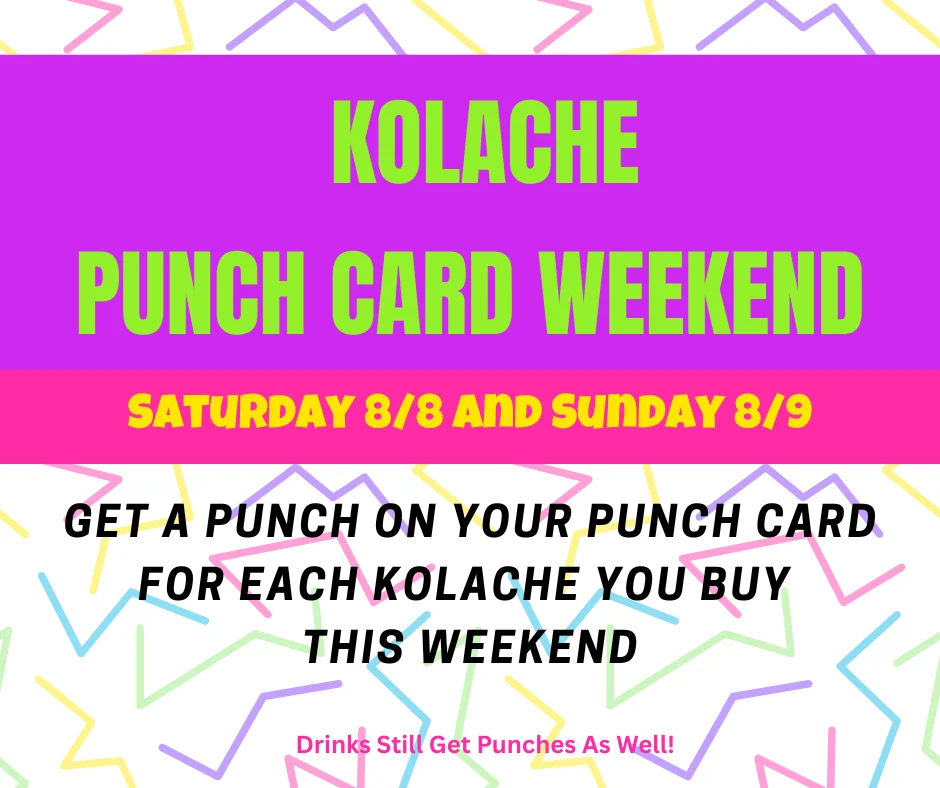 Kolache punch card promotion for weekend sales