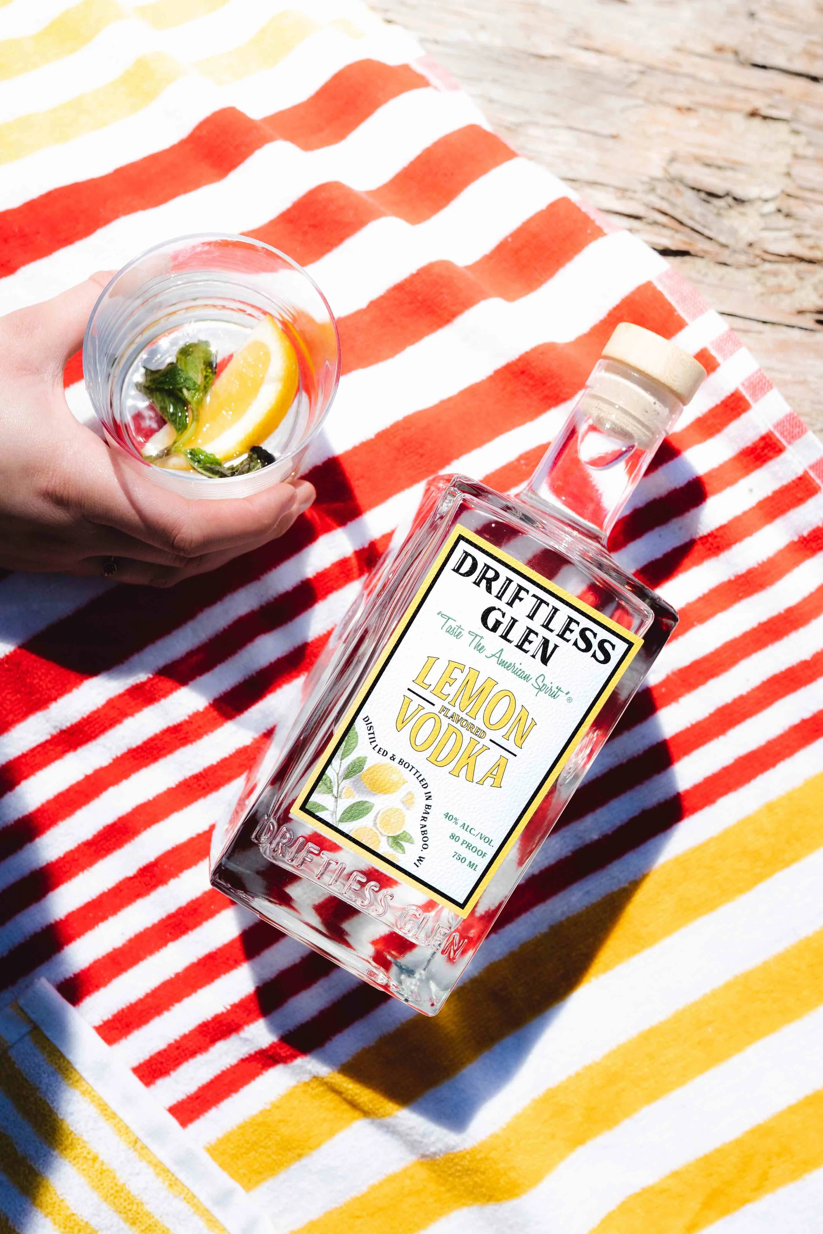 A bottle of Lemon Vodka