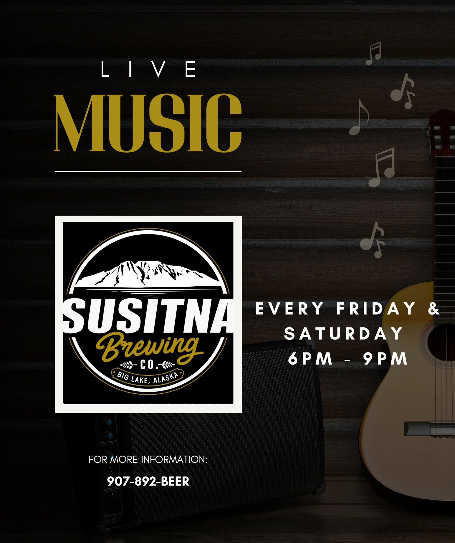 Live music event at Susitna Brewing in Big Lake, Alaska