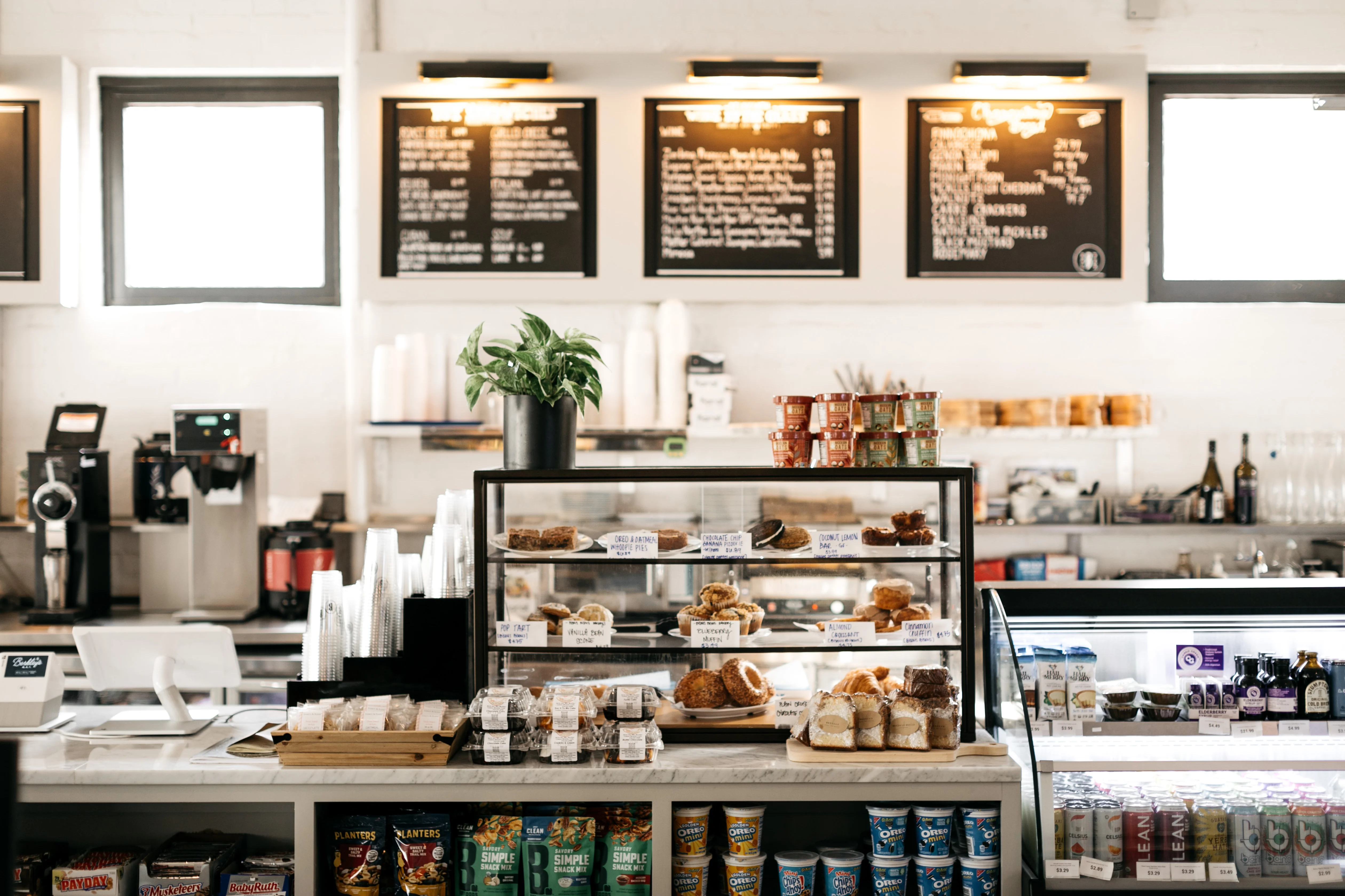 Berkley's counter and menu